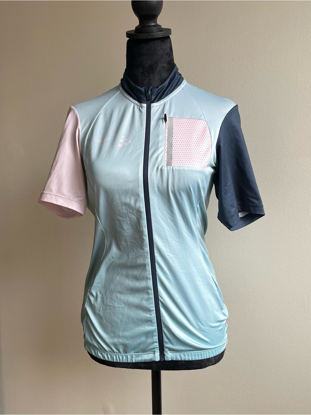 Craft Women Cycling Jersey Full Zip Short Sleeve Bike Shirt Size S